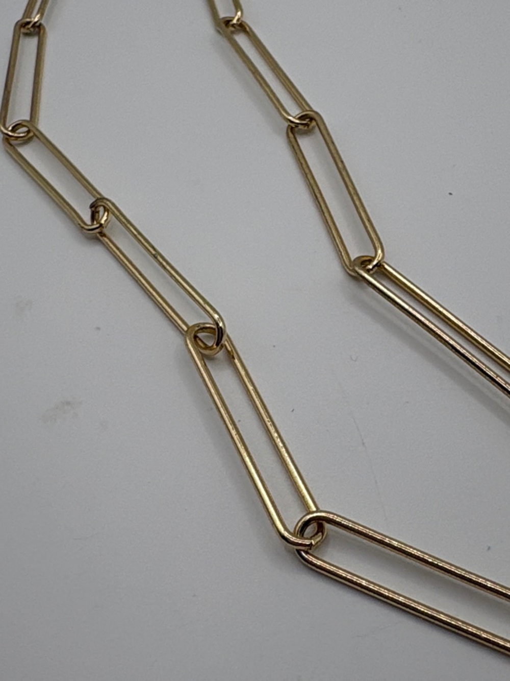 Two-Tone Gold & Silver Paperclip Link Necklace 30-32” Long Paperclip Links - Picture 6 of 6